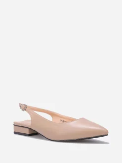 La Modeuse Ballerines slingback à bout pointu Nude