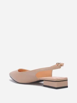 La Modeuse Ballerines slingback à bout pointu Nude