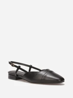 Online La Modeuse Ballerines slingback à bout contrastant Noir