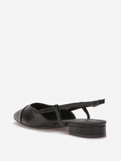Online La Modeuse Ballerines slingback à bout contrastant Noir