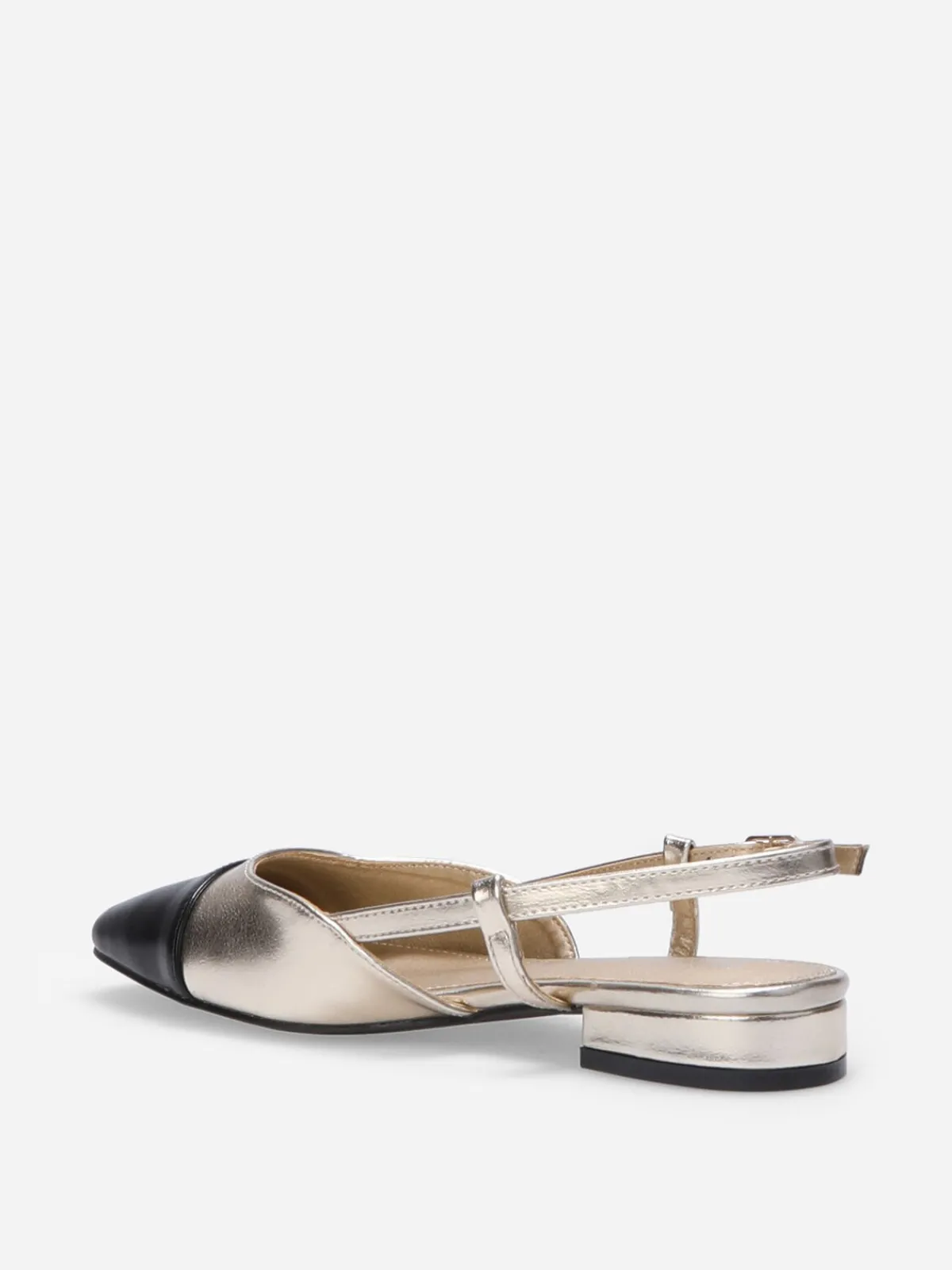 Sale La Modeuse Ballerines slingback à bout contrastant Doré