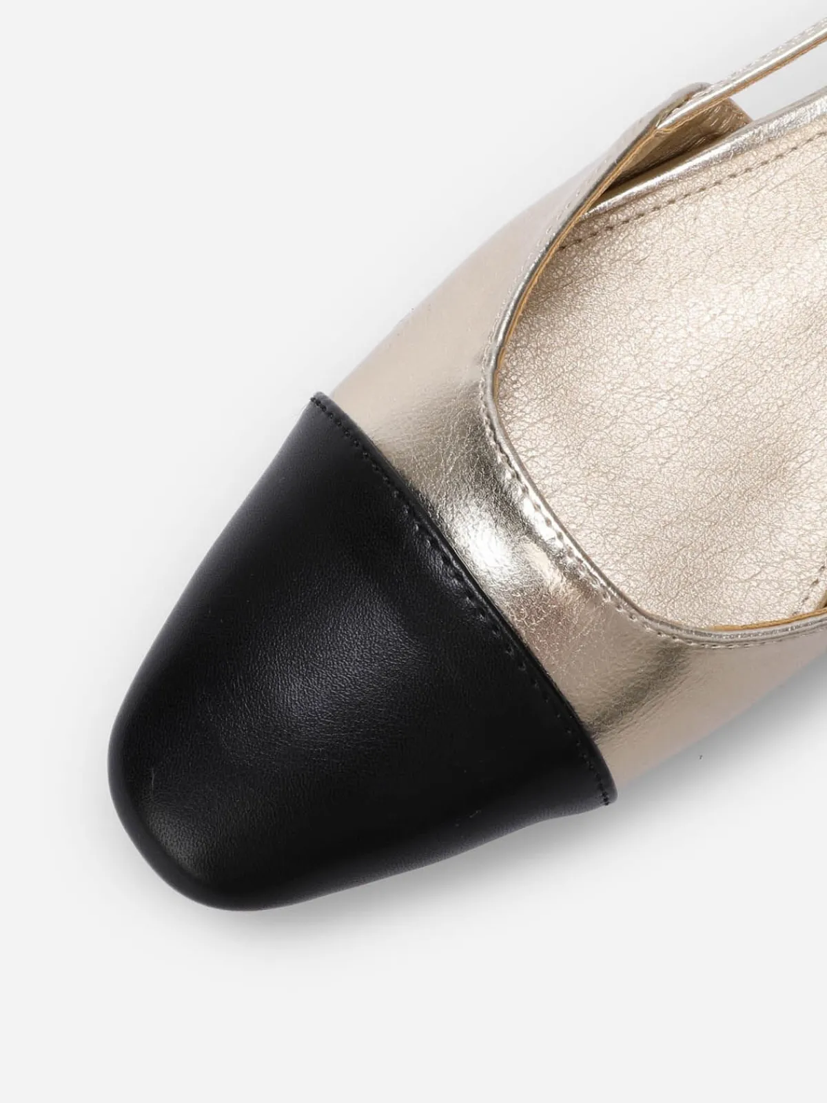 Sale La Modeuse Ballerines slingback à bout contrastant Doré