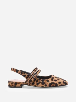 Best La Modeuse Ballerines slingback multibrides en suédine Léopard