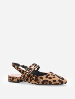 Best La Modeuse Ballerines slingback multibrides en suédine Léopard