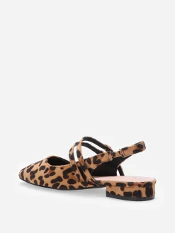 Best La Modeuse Ballerines slingback multibrides en suédine Léopard