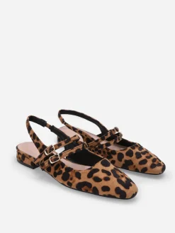 Best La Modeuse Ballerines slingback multibrides en suédine Léopard