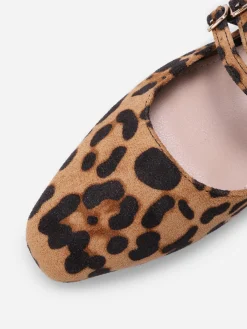Best La Modeuse Ballerines slingback multibrides en suédine Léopard