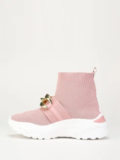 Outlet La Modeuse Basket  effet chaussettes à chaîne Rose
