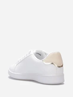 Discount La Modeuse Baskets à empiècement pailleté Blanc/Doré