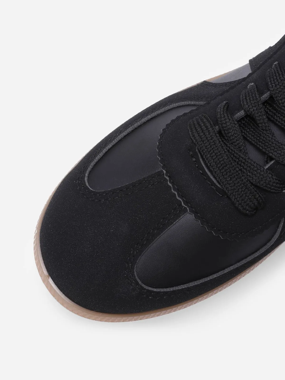 Clearance La Modeuse Baskets à empiècements texturés Noir