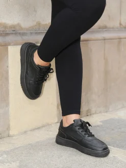 Discount La Modeuse Baskets à plateforme Noir