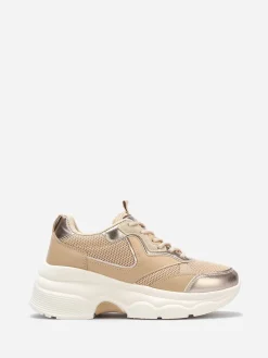 Discount La Modeuse Baskets à plateforme avec détail irisé Taupe
