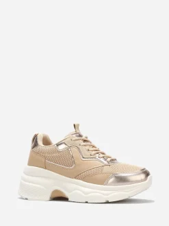 Discount La Modeuse Baskets à plateforme avec détail irisé Taupe