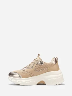 Discount La Modeuse Baskets à plateforme avec détail irisé Taupe