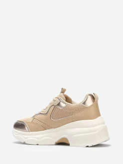 Discount La Modeuse Baskets à plateforme avec détail irisé Taupe