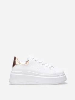 La Modeuse Baskets à plateforme compensée Blanc