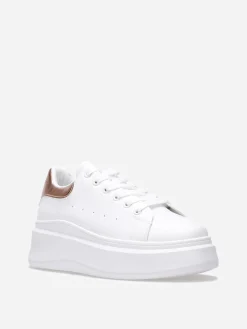 La Modeuse Baskets à plateforme compensée Blanc