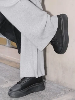 Clearance La Modeuse Baskets à plateforme compensée Noir