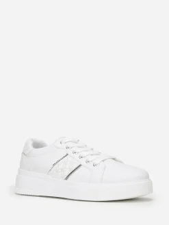 Outlet La Modeuse Baskets  avec empiècements imprimés Blanc