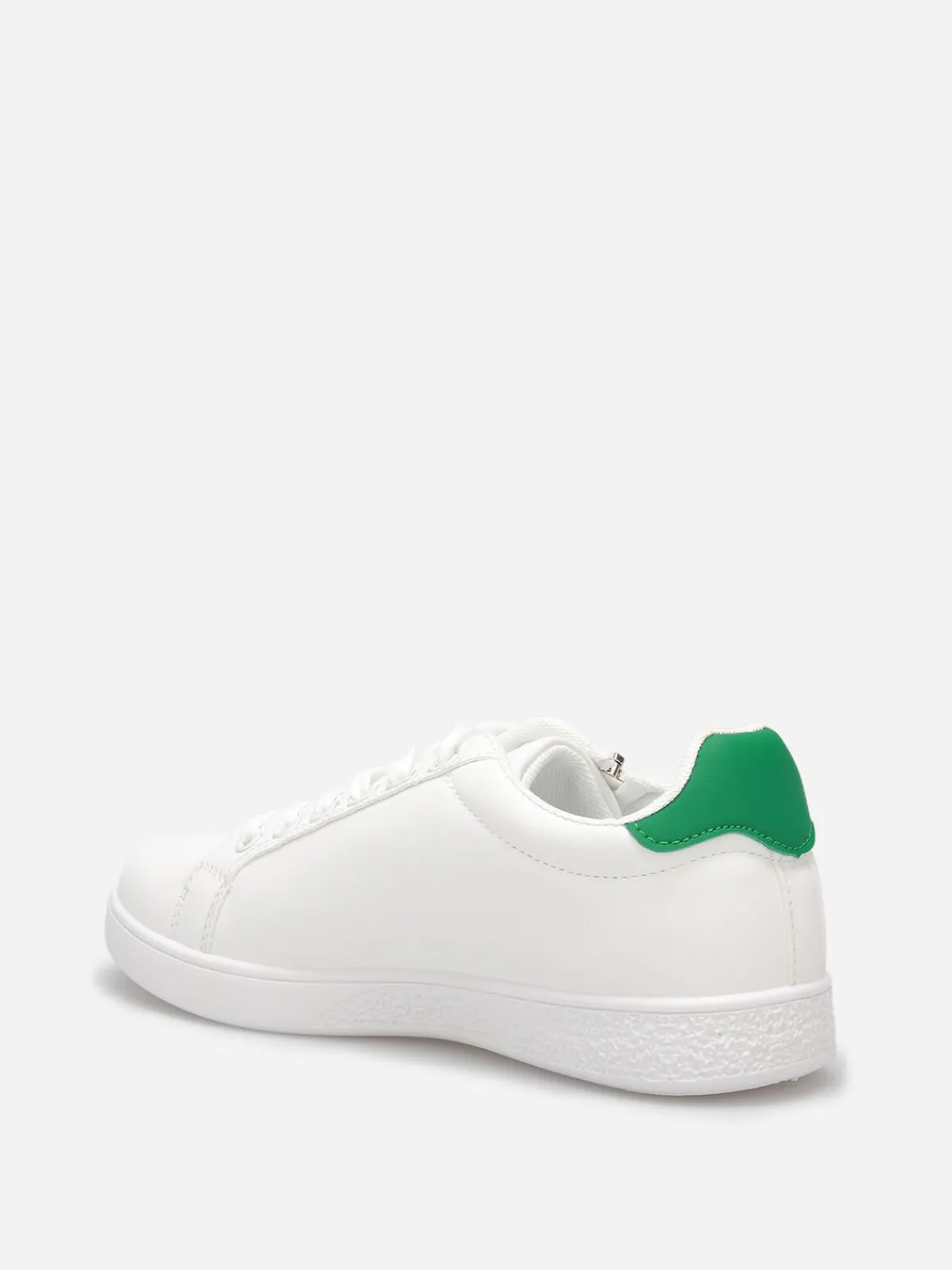 New La Modeuse Baskets basses à zip décoratif Blanc/Vert