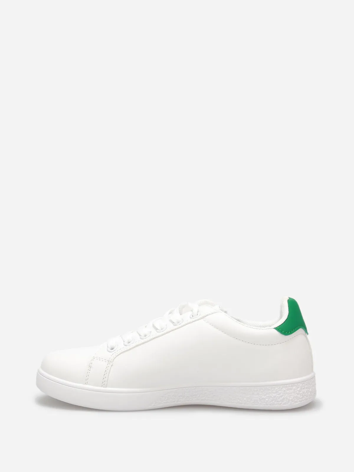 New La Modeuse Baskets basses à zip décoratif Blanc/Vert