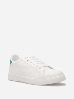 Sale La Modeuse Baskets basses basiques Blanc/Vert