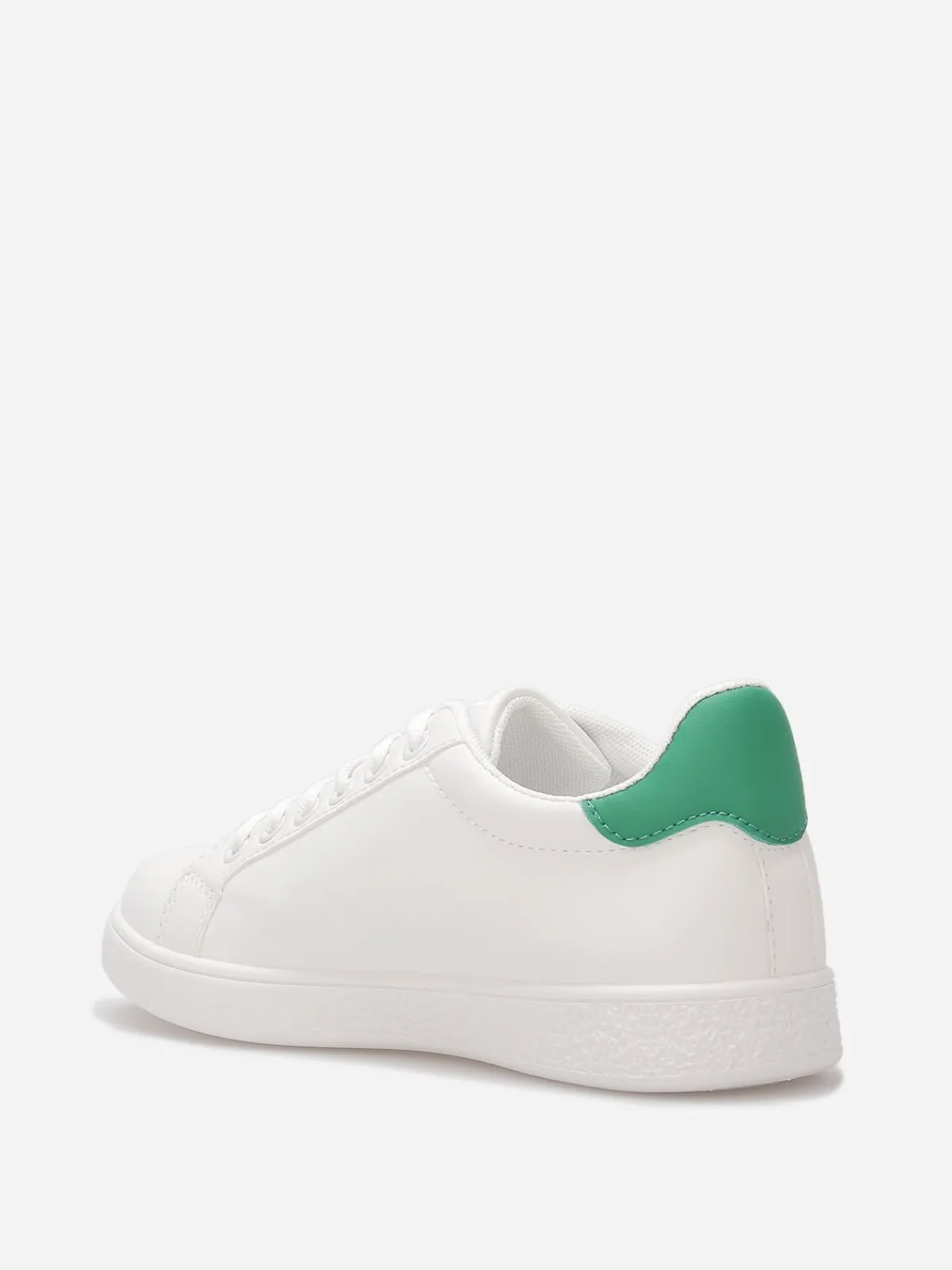 Sale La Modeuse Baskets basses basiques Blanc/Vert