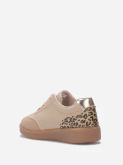 Outlet La Modeuse Baskets basses multi-matières Taupe