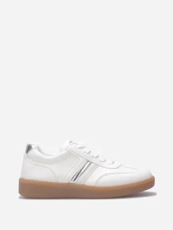 Clearance La Modeuse Baskets basses multi-matières Blanc
