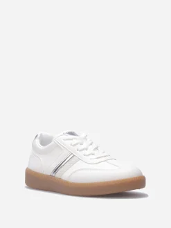 Clearance La Modeuse Baskets basses multi-matières Blanc