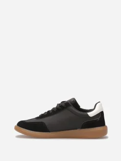 Clearance La Modeuse Baskets bi-matières à lacets Noir