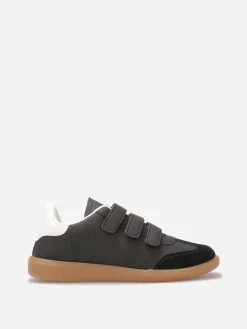 Online La Modeuse Baskets bi-matières à scratch Noir