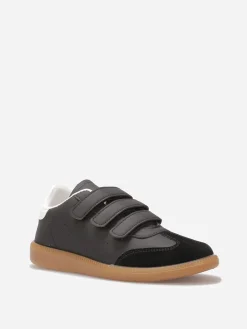 Online La Modeuse Baskets bi-matières à scratch Noir