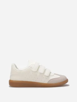 Online La Modeuse Baskets bi-matières à scratch Blanc