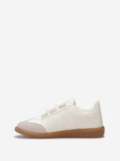 Online La Modeuse Baskets bi-matières à scratch Blanc