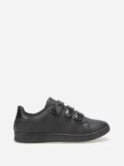 Hot La Modeuse Baskets bi-matières basses à scratchs Noir