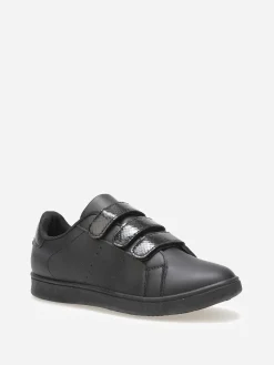 Hot La Modeuse Baskets bi-matières basses à scratchs Noir