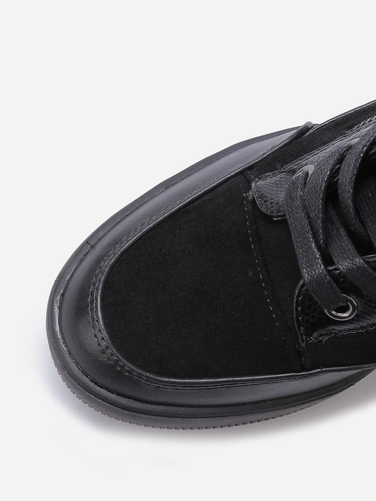 Hot La Modeuse Baskets compensées bi-matières Noir