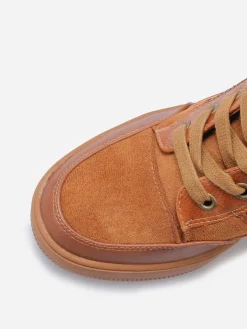 Hot La Modeuse Baskets compensées bi-matières Camel