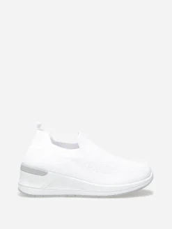 Clearance La Modeuse Baskets compensées slip-on Blanc