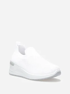 Clearance La Modeuse Baskets compensées slip-on Blanc