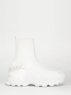 Hot La Modeuse Baskets  en maille à chaîne décorative Blanc