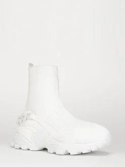 Hot La Modeuse Baskets  en maille à chaîne décorative Blanc