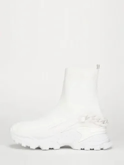 Hot La Modeuse Baskets  en maille à chaîne décorative Blanc