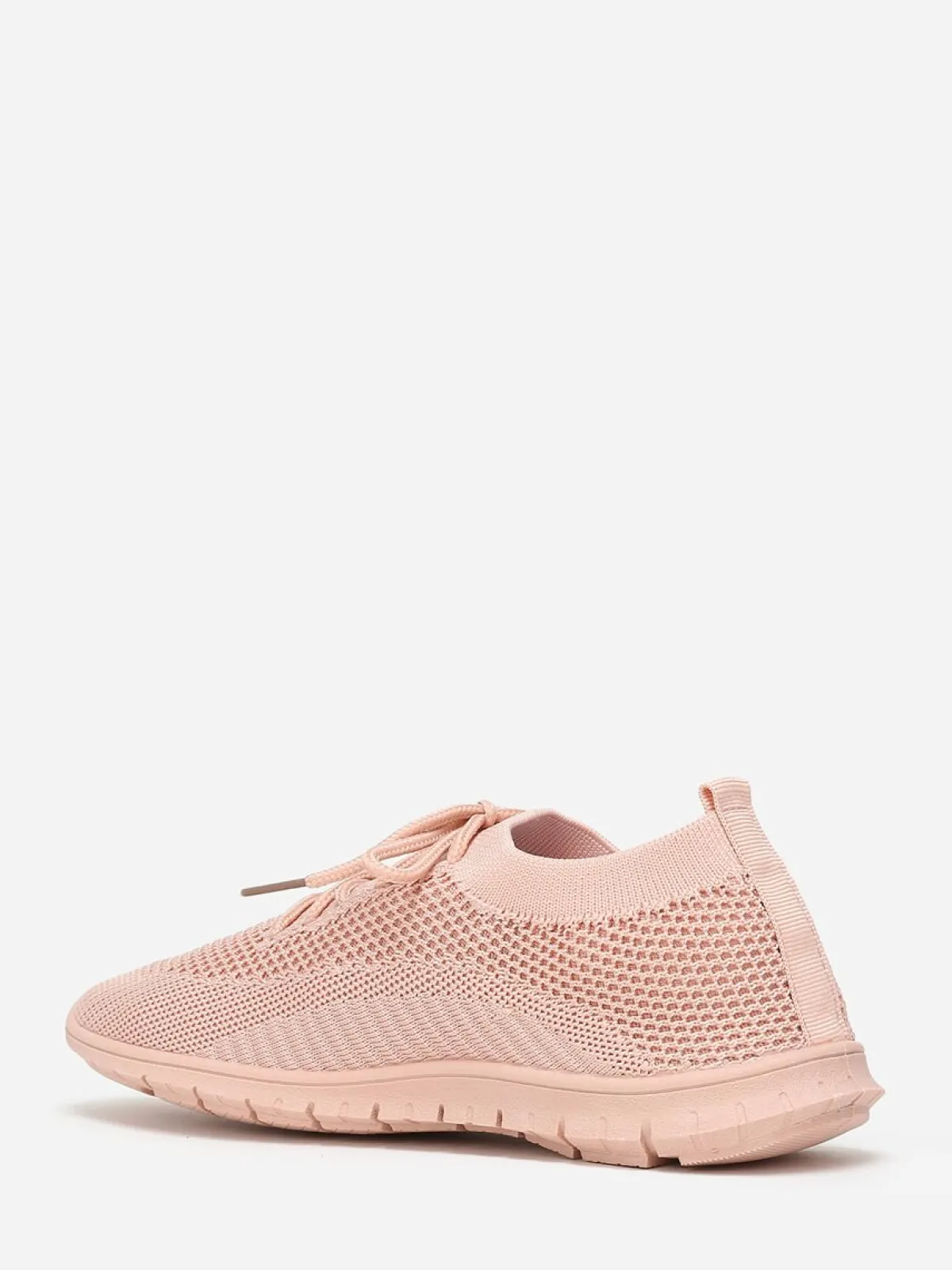 New La Modeuse Baskets en maille ajourée à lacets Rose