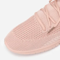 New La Modeuse Baskets en maille ajourée à lacets Rose