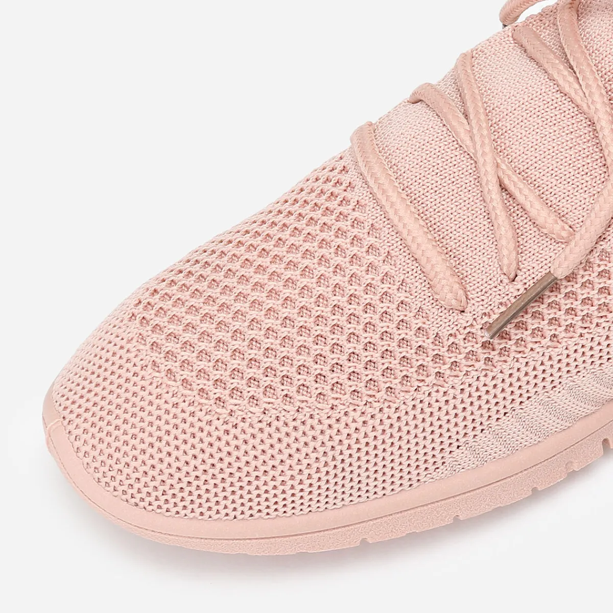 New La Modeuse Baskets en maille ajourée à lacets Rose