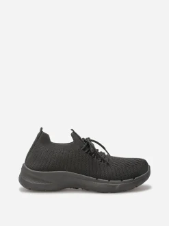Outlet La Modeuse Baskets en maille texturée Noir