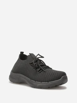 Outlet La Modeuse Baskets en maille texturée Noir