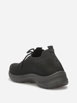 Outlet La Modeuse Baskets en maille texturée Noir